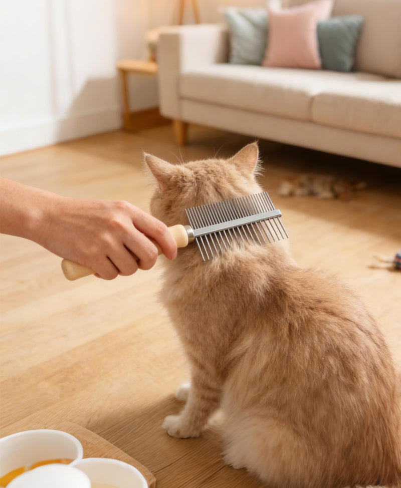 All-in-One Pet Grooming Kit - Long Hair Cat Grooming Kit & Dog Set, Includes Double-Sided Comb, Shedding Comb, 2 Knotting Combs & Massaging Comb Multifunctional Pet Grooming Kit 1