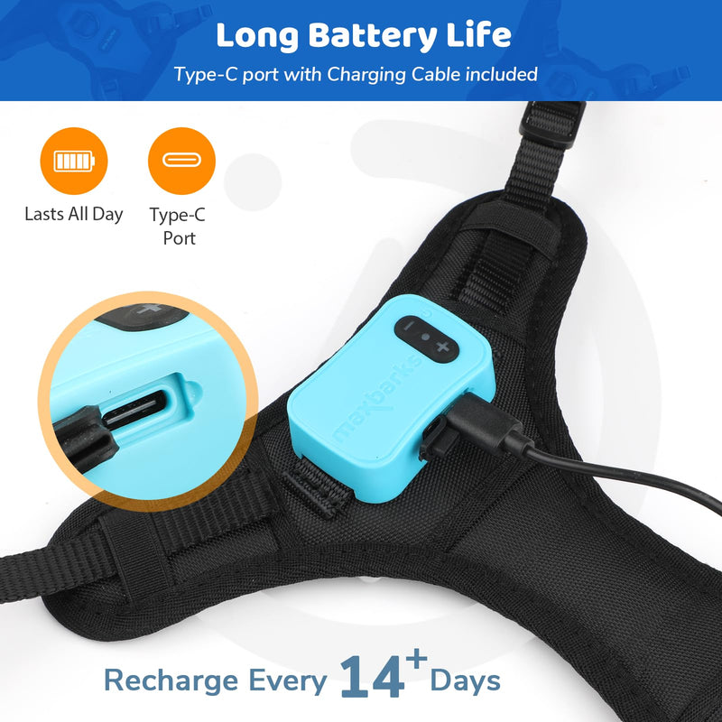 Bark Control Training Vest for Small Dogs - Rechargeable No Barking Device for Dogs - Bark Deterrent with 5 Sensitivity Levels, Adjustable Straps, D-Ring - No False Alarms or Throat Prongs Extra Small - PawsPlanet Australia