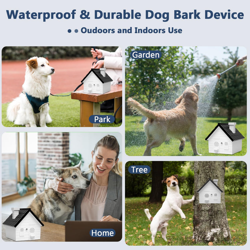 Anti Barking Device, Dog Bark Deterrent Devices, Anti Barking Device Indoor Outdoor, Ultrasonic Dog Barking Control Devices with 4 Modes Up to 50 Ft, Anti Bark Device for Dogs, Dog Barking Silencer white