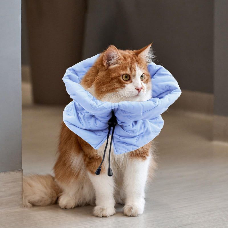 Collar for Cats, Lick Protection Cat, Adjustable Collar Cat, Soft, Waterproof Cat Collar, Lick Protection, Soft, for Cats, Kittens, Prevents Licking Wounds (Light Blue, S)