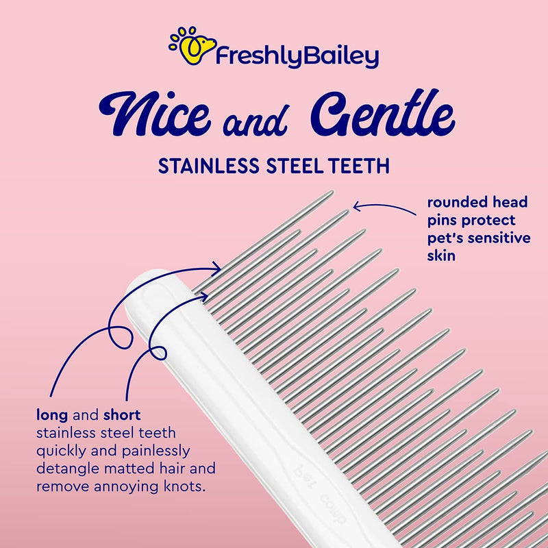 Self Cleaning Slicker Brush and Dual Length Pet Comb For Cats and Dogs - PawsPlanet Australia