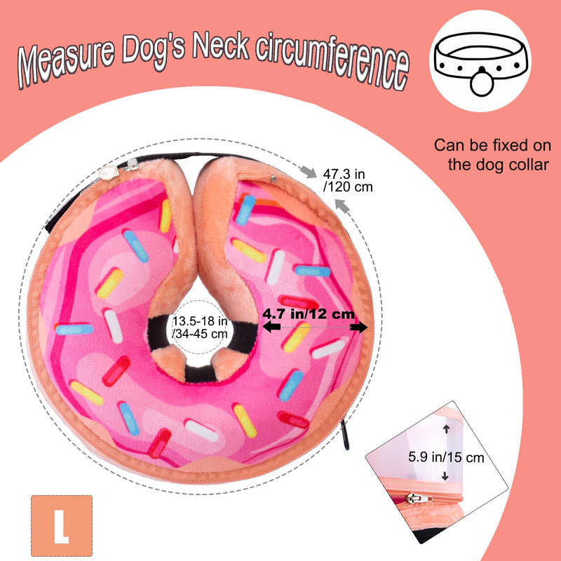 Inflatable Dog Cone Collar with Enhanced Anti-Licking, Soft Neck Donut for Dogs Cats, Recovery Pet Cone Collar After Surgery for Large Medium Small Dogs (Donut Pink2, Large) Donut Pink2 - PawsPlanet Australia