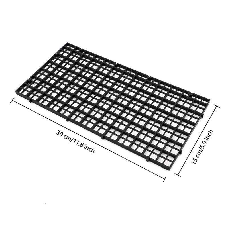 ALEGI Aquarium Fish Tank Divider Plastic Egg Crate Aquarium Filter Bottom Tray Plastic Grid (S 6pcs Black) S 6pcs Black - PawsPlanet Australia