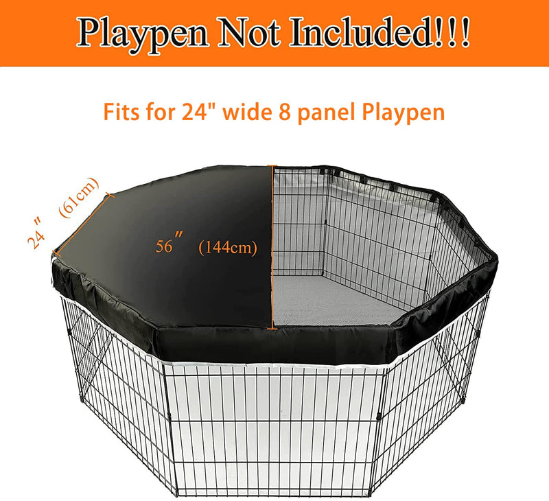 PJYuCien Dog Playpen Mesh Top Cover, Fits 24 Inch 8 Panels Regular Octagon Metal Exercise Pet Pen, Adhesive Tape Connections, Black (Note: Cover Only, Fence Not Included) Only Top Cover, Adhesive Tape Connections Connections - PawsPlanet Australia