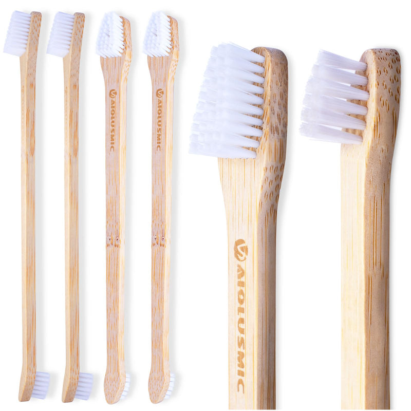 Bamboo Dog & Pet Toothbrushes, Two Sided Bamboo Toothbrush for Small and Large Dogs & Cats