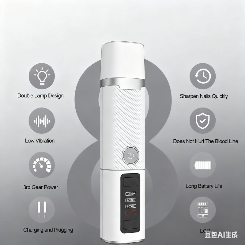 Silent Pet Nail Grinder Pro, Cordless Grooming Pro Nail Grinder with 3 Adjustable Speeds & Led Light, Painless Paws Grooming for Small Medium Large Dogs & Cats(1+2*Replacement Head) (1+2*Replacement Head) - PawsPlanet Australia
