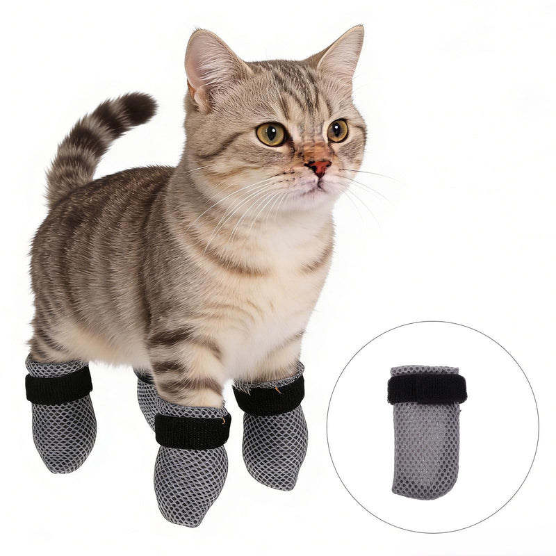 POPETPOP 4-Pack Polyester Cat Gloves to Protect Cat Claws During Bathing and Medication Administration. Adjustable and Safe for Cat Paws