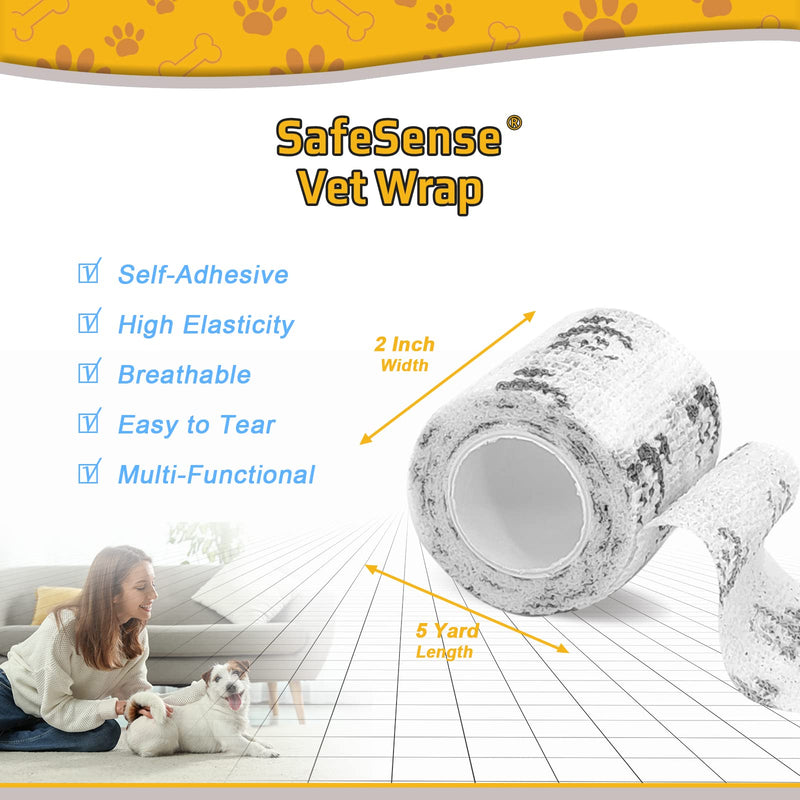 6 Pack Vet Wrap 2 inch for Dogs Horses, Pet Wrap Bandage Self Adhesive, Coban Bandages for Wounds Breathable Non Woven for Dog Cat Horse Pet Animals 2 Inch Animal - PawsPlanet Australia