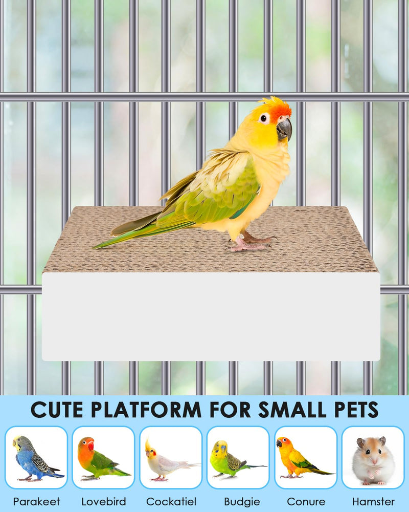 KATUMO Parrot Toys, 7 Inch Conure Shredder Foraging Toys Bird Perch Stand Cardboard Cockatiel Chew Toys for Parakeet Canary Conure Mynah Small Parrots M - PawsPlanet Australia