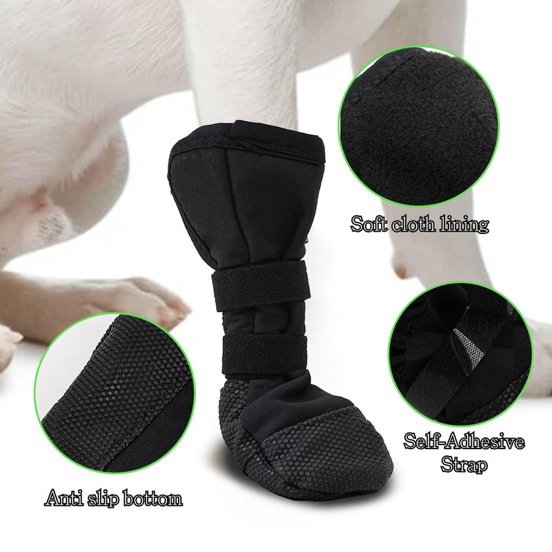 Dog Paw Wound Recovery Boot, Lick-Proof Protection, Non-Slip Pet Shoe with Self-Adhesive Strap, Soft Protector for Medium to Large Dogs, 2PCS (M) M