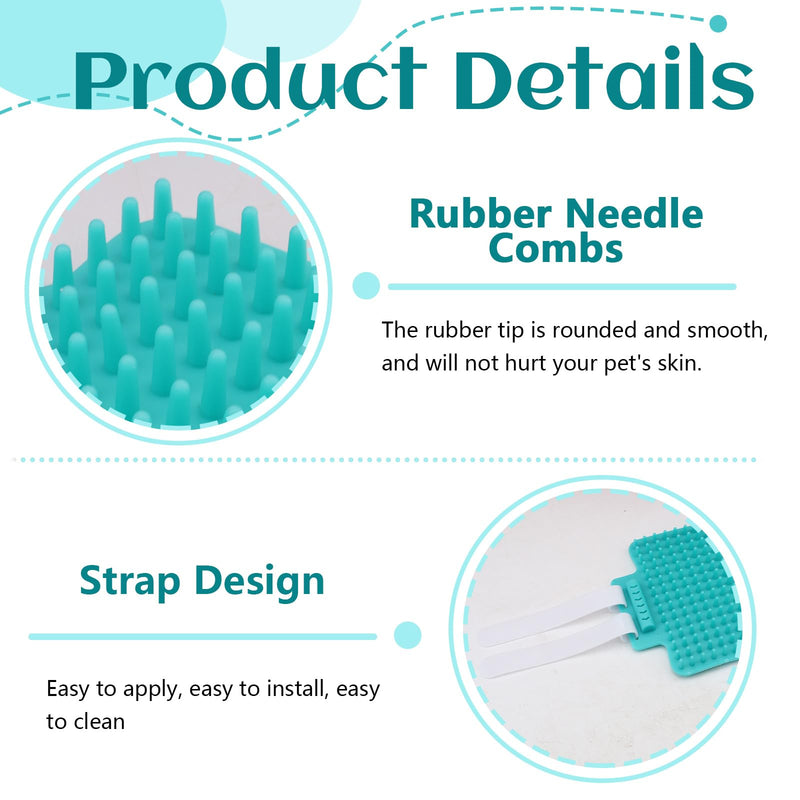 4 Pieces Adjustable Cat Self Groomer, TPR Cat Face Scratcher, Pet Self Grooming Corner Scratching Brush Tickling Comb for Long Short Hair Kitten Climbing Frames Table Legs (Mint Green) - PawsPlanet Australia