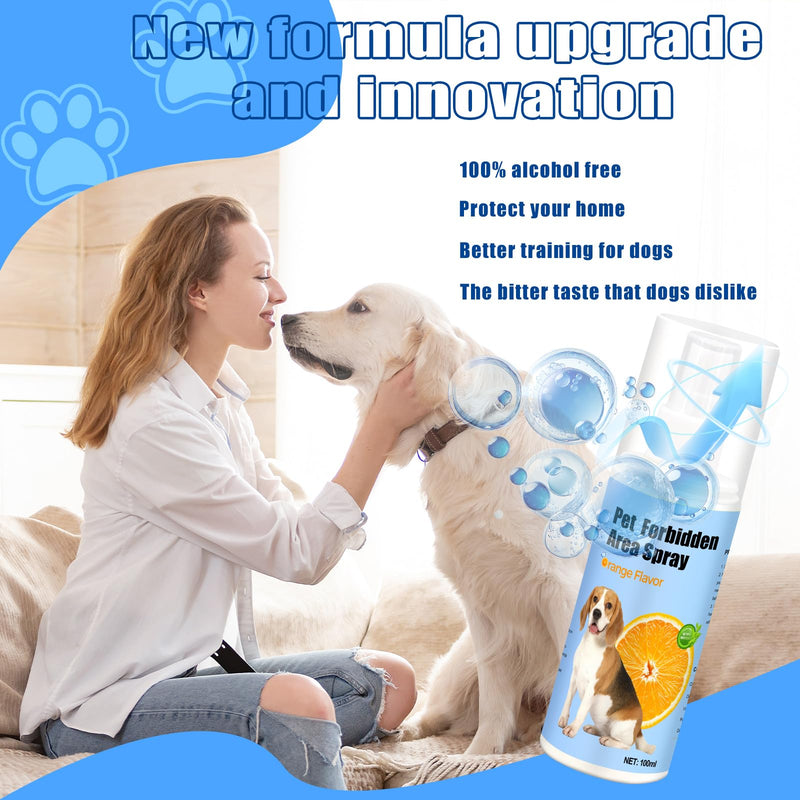 No Chew Spray for Dogs 2 Pack (100ML) Natural Ingredients Bitter Apple Spray for Dogs Alcohol Free Deterrent Spray to Stop Chewing Barking Marking and Nibbling L Blue - PawsPlanet Australia