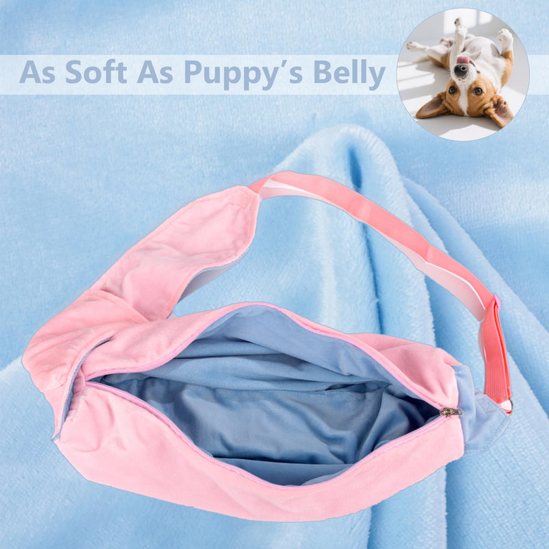 Dog Sling Carrier for Small Dogs, Hands-Free Puppy Carrier for Pet 0-15 lbs, Lightweight Cuddler Pouch, Comfortable Fleece Slings for Small Animal (Pink) Pink-Large - PawsPlanet Australia