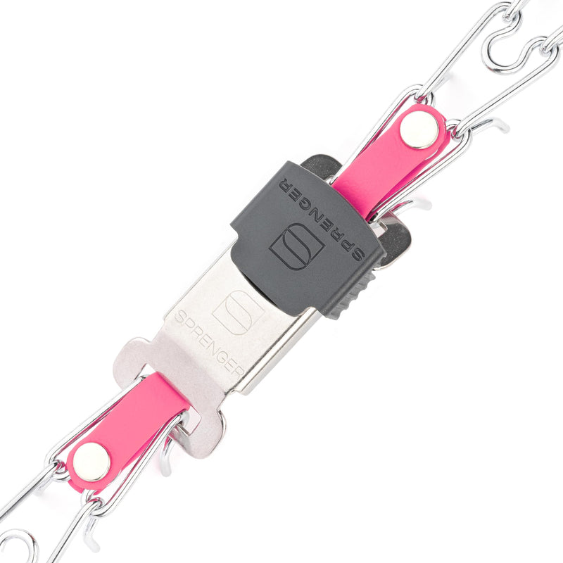 Herm Sprenger Chrome Plated Steel Dog Collar with Quick Release ClicLock Buckle O-Ring Biothane Insert Training Collar Made in Germany (Passionfruit Pink, 16in x 2.25mm(Neck Size up to 13-14in)) Passionfruit Pink 16in x 2.25mm(neck size up to 13-14in) - PawsPlanet Australia
