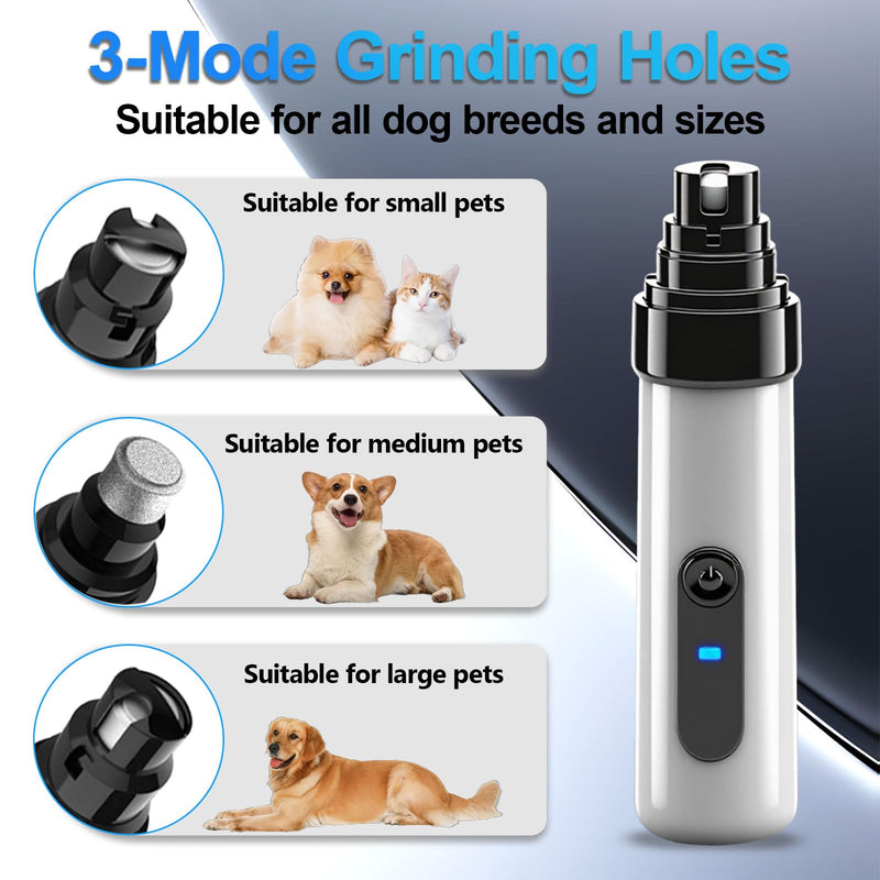 Silent Groom Pro Dog Nails, 2026 New Electric Dogs Nail Grinders, Pet Claw Grinder for Small Medium Large Dog Cat with 3 Replacement Grinding Heads