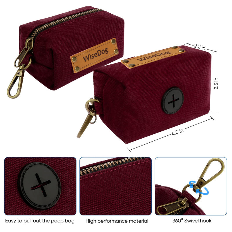 Wisedog Dog Collar and Leash Set, Waterproof Adjustable Puppy Collars with Cute Tag 6FT Dog Leash with Poop Bag for Small Medium Large Dogs (M, Burgundy) M(Collar:12"-18";Leash:5 ft) - PawsPlanet Australia