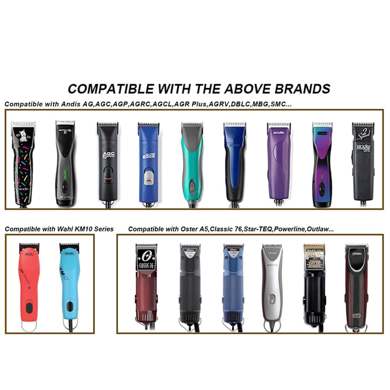 10 Blades Dog Grooming Blades Compatible with Andis/Oster A5/Wahl KM-10 Series Dog Clippers,Detachable Clipper Replacement Blade,Black,Size 10 Blade 1/16" (10#/3PCS) 2PC 10:1/16''(1.5MM) - PawsPlanet Australia