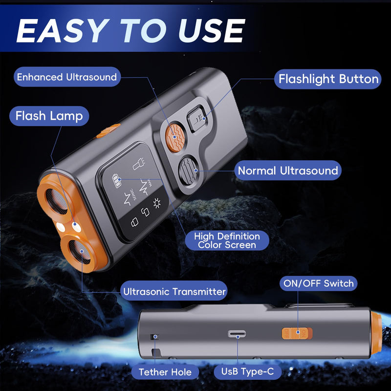 Dog Bark Deterrent Devices, Anti Barking Device for Dogs Barking Silencer Dog Whistle Up to 50ft Stops Bad Behavior Dog Training Tool, 3 Modes & LED Light Ultrasonic Dog Trainer Dog Shock Bark Collar black-orange - PawsPlanet Australia