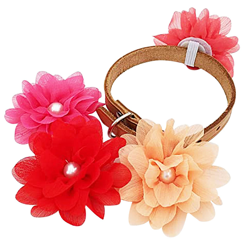 PET SHOW 4pcs Dog Flowers Collar Charms Slides Attachment Accessories For Small Medium Large Dogs Cat Puppy Bows Grooming Supplies… A 3" - PawsPlanet Australia