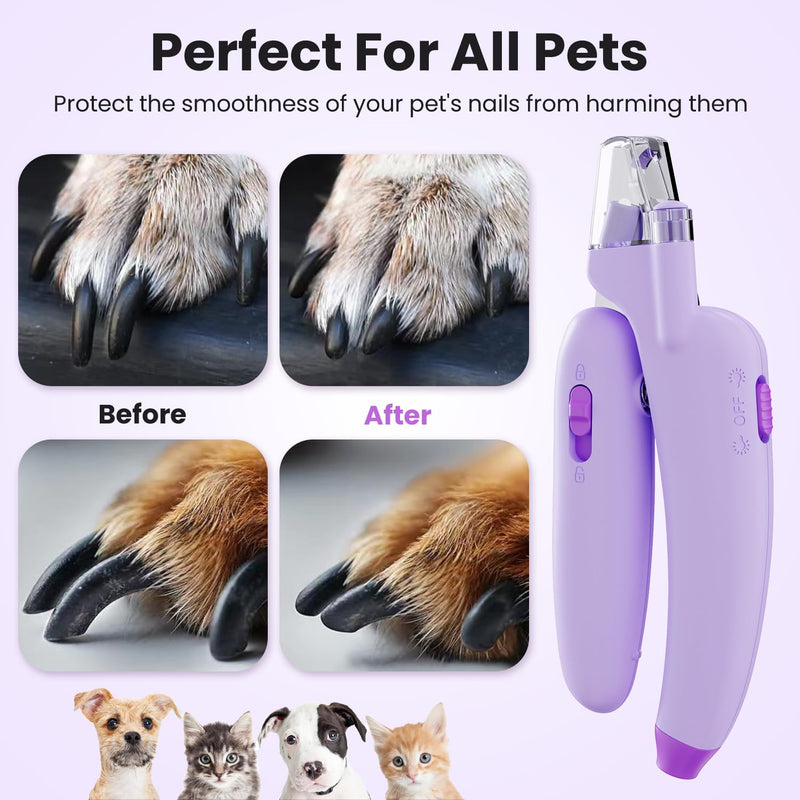 Dog & Cat Nail Clippers,Dog Nail Trimmers Powerful Safety Guard and Nail File to Avoid Over Cutting,Suitable for Large to Medium Dogs Cats,Professional Grooming Tool for Pets,darkviolet - PawsPlanet Australia