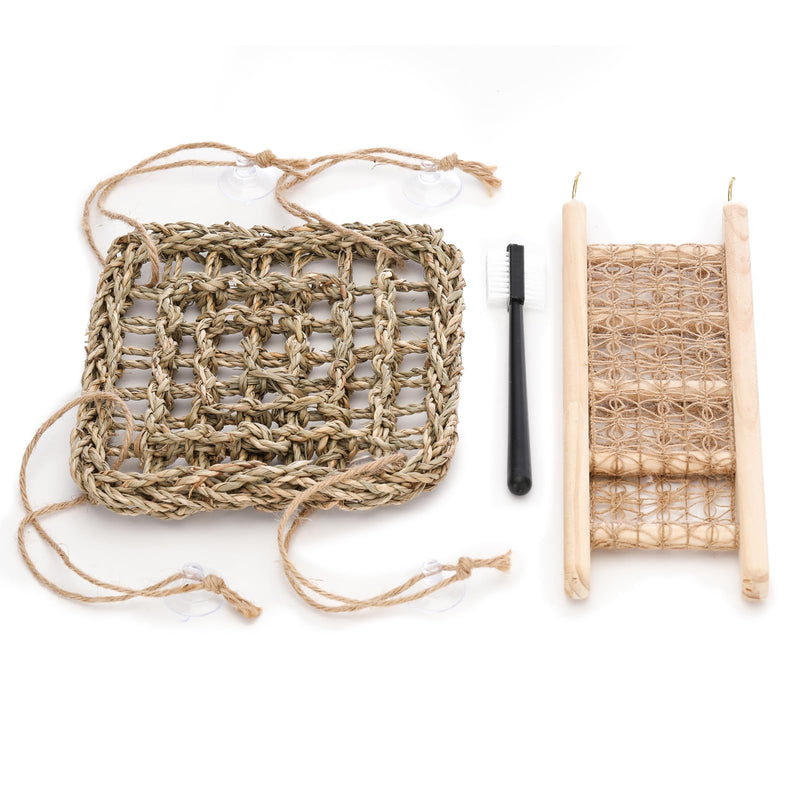 Hermit Crab Toys, Seagrass Hammocks and Hermit Crab Ladder Bridges Set with Small Brush, Hermit Crab Accessories are Perfect Decorations and Accessories for Aquariums and Tanks. Small Pet Safe - PawsPlanet Australia
