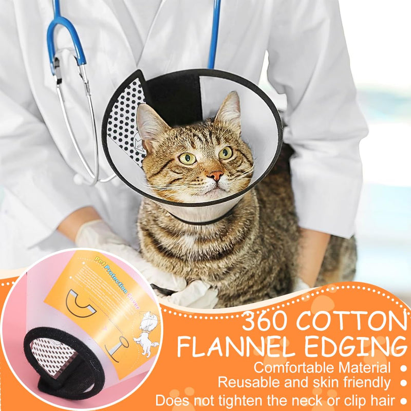 Adjustable Cat Collar, Plastic Pet Collar, Protective Collar, Bite and Lick Protection, Adjustable Collar for Kittens (15-18cm)