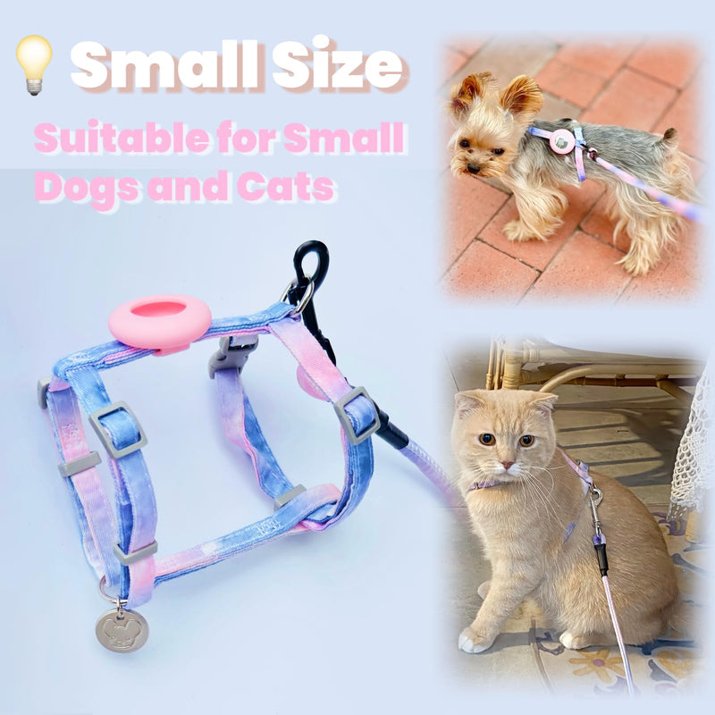 No Pull Dog Harness and Leash with AirTag Holder for Small/Teacup Cats & Dogs, Anti-Escape Design, Cooling & Light Weight Vest, Perfect for Summer, Arnés para Perro (Purple, XXS) Purple XXS (under 5 lbs) - PawsPlanet Australia