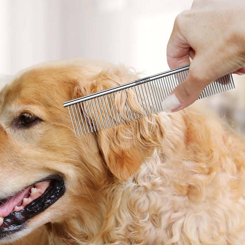 Dog Cat Combs for Grooming, Large Steel Dog Comb for Removing Tangles and Knots, Professional Grooming Comb for Dogs Cats & Other Pets - PawsPlanet Australia