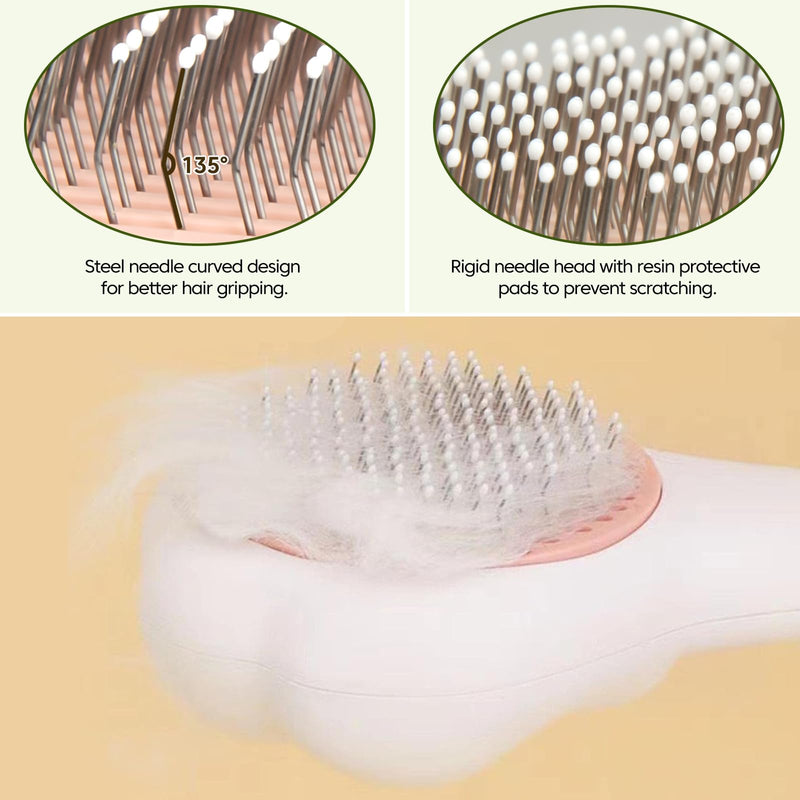 Self-Cleaning Cat Brush for Shedding with Cat Nail Clippers 2-Piece Set,Cat Brushes for Indoor Cats and Cat Nail Trimmer with Safety Guard Protective,Pet Hair Removal Tool for Cats and Dogs - PawsPlanet Australia