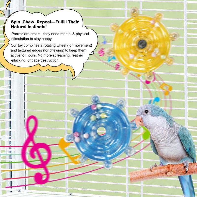 Cockatiel Toys Bird Toys for Parakeets, Flappy Bird Toy with Spinning Wheel & Chewable Bells, Interactive Bird Foraging Toys for Budgies/Lovebirds/Small Birds - PawsPlanet Australia
