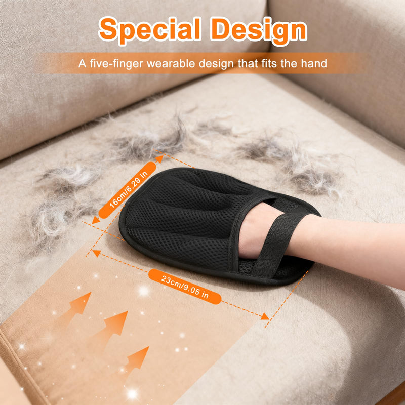 3Pcs Pet Hair Removal Glove, Five-Finger Electrostatic Pet Hair Remover Glove, Reusable and Bidirectional Cleaning Magic Brush Pet Hair for Bed, Clothing, Sofa Carpet, Car Seat - PawsPlanet Australia