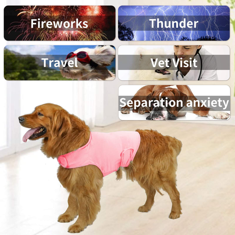 Thunder Jacket for Dogs Anxiety Relief, Dog Anxiety Vest Calming Care for Separation, Thunderstorm, Travel, Fireworks, Vet Visits (Pink S) Small Pink - PawsPlanet Australia