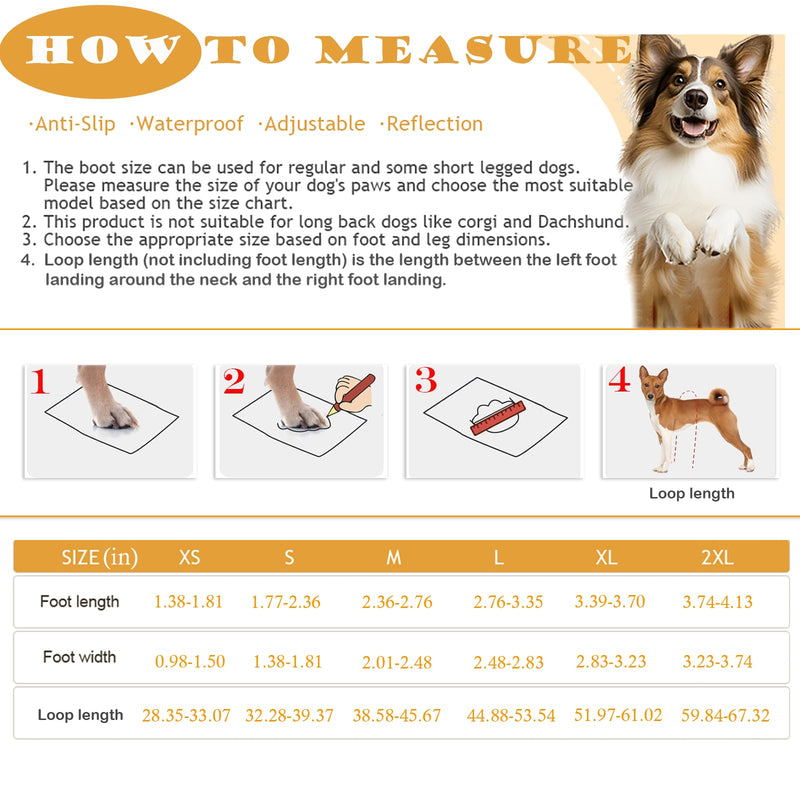 yucca Dog Suspender Booties, Paw Boot Leggings Anti-Slip, Pet Snow Pants with Attached Boots Waterproof, Adjustable Suspender Shoes for Dogs Winter Snow Rain Hiking Paws Protector Basic S - PawsPlanet Australia