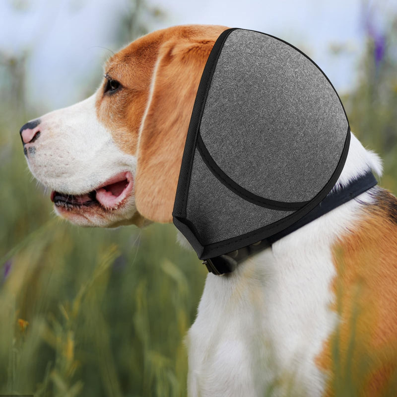 Dog Ear Protectors, Comfort Dogs Ear Muffs Noise Protection, Waterproof Adjustable Dog Snood Swim Ear Protectors for Bathing, Swimming, Travel, Outdoor Activities (Gray, M)
