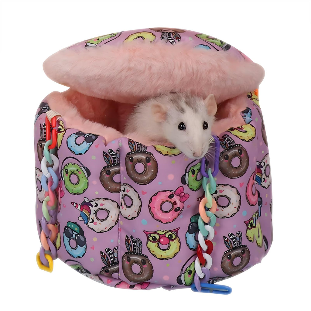 Rat Hammock for Cage, Rat Hanging Bed, Rat Cage Accessories Warm Sleeping Nest Bed, Small Animal Cage Hammock for Rats, Mice, Sugar Glider, Squirrel purple