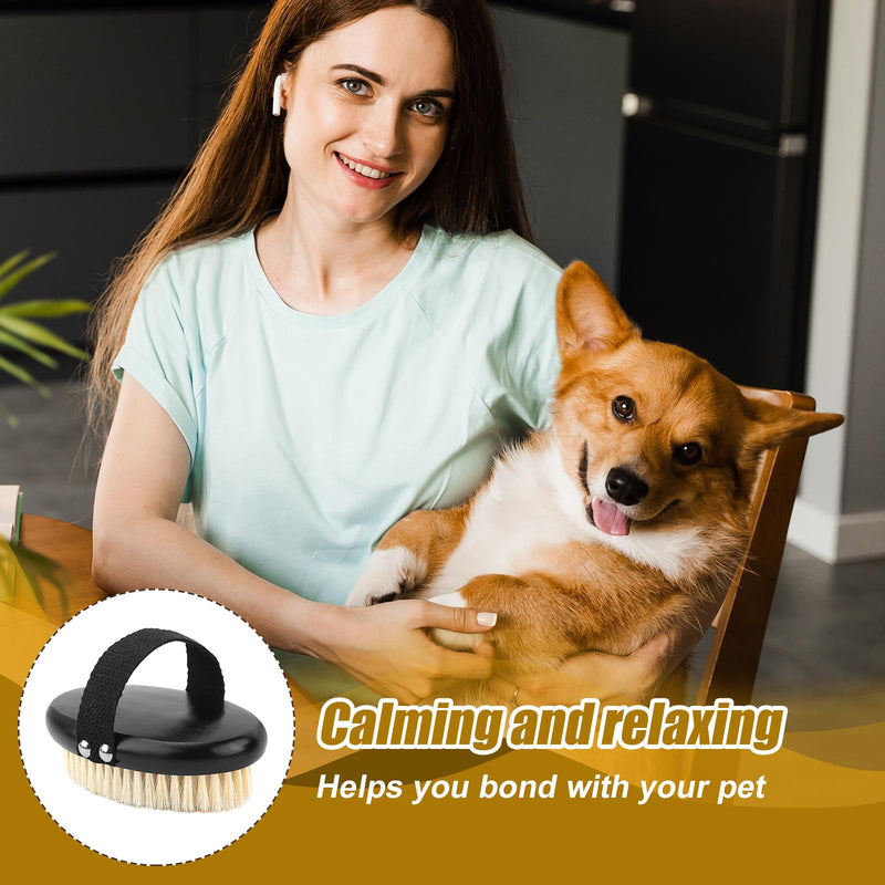Pet Palm Brush for Dogs & Cats, Puppy Hand Brush for Massaging Grooming Shedding, Soft Bristle Kitten Brush Efficient Pet Loose Hair Remover Comb Supplies for Long and Short Hair Pets(Black) Black - PawsPlanet Australia