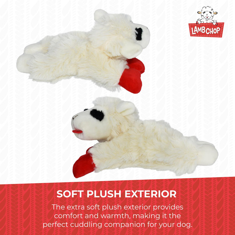 Multipet INTERNATIONAL 843140 Lambchop Plush Squeak Toy Mini for Pets, 6-Inch, White, small 6" - PawsPlanet Australia