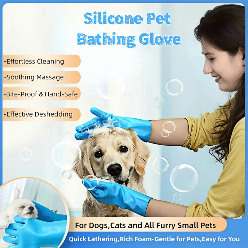 9-in-1 Pet Grooming Kit:Deshedding Brushs,Massage Gloves Brush,Silicone Finger Toothbrushes,Shampoo Bath Brushs,Slicker Brush – Complete Grooming Set for Dogs, Cats, and Small Animals - PawsPlanet Australia