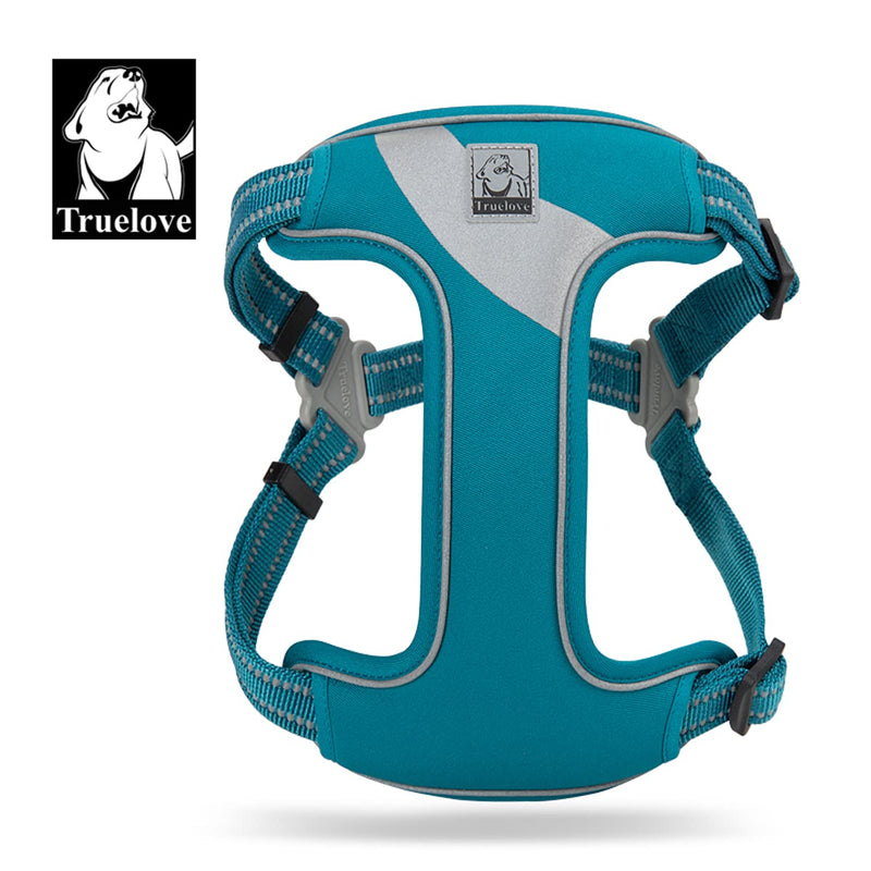 TRUE LOVE Dog Harness TLH5991 Anti Pull Safety Vest Step-in Style Harness for More Comfort and Less Tug Reflective Pet Harness by Truelove Blue L