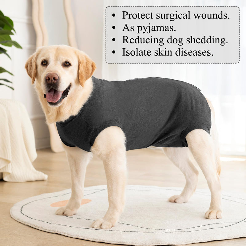 Dog Recovery Suit Female Spay Bodysuit After Surgery Male Castration Dogs Onesie Medical Vest Post Op Dog Surgical Suit Dogs Pyjamas After Surgery Operation Recovery Suits Medical Pet Shirt 2XL Grey