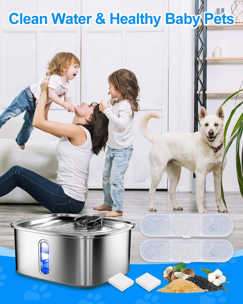 12+12 Pack Dog Fountain Water Bowl Filters Compatible with MAILOFY Pet Water Fountains WF530 9L/2.4GaL, Large Dog Dispenser Replacement Filter for Cat Automatic Waterer Fountain Grey, 12+12 Pack 1.4*5.9inch - PawsPlanet Australia