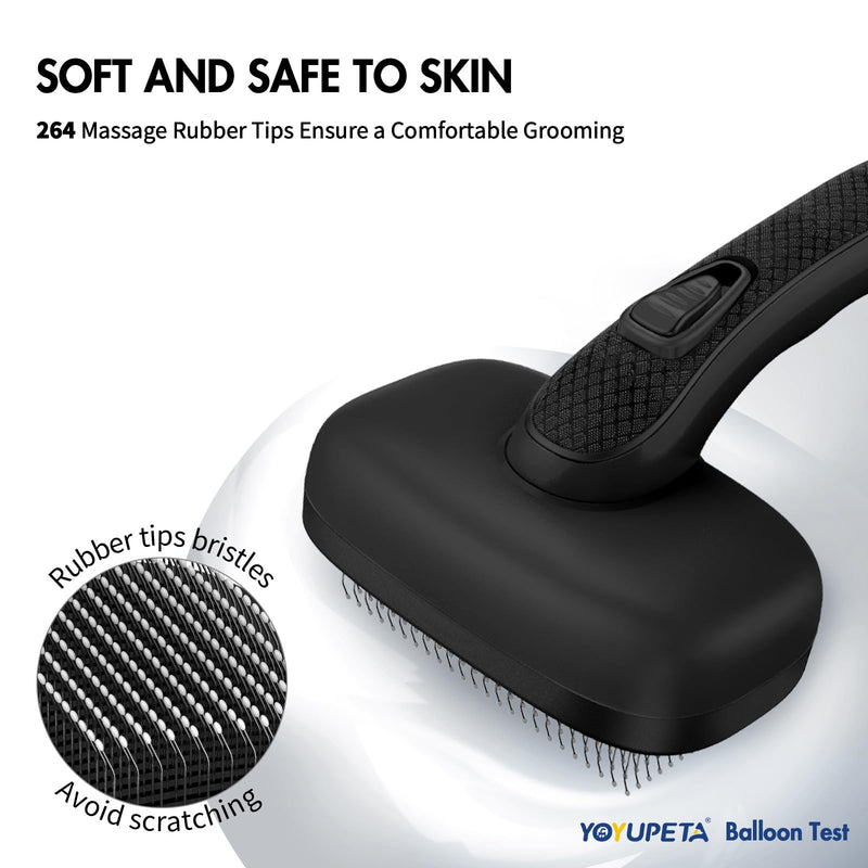 3-in-1 Dog Brush Kit - Self-Cleaning Slicker Brush & Undercoat Rake | Professional Deshedding Grooming Tool for Moulting & Mats | Ideal for Long Hair & Double Coated Dogs Cats | Black