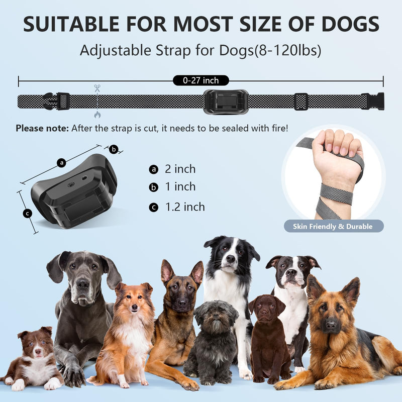 Citronella Dog Bark Collar, Anti Bark Collar with 3 Adjustable Spray & Sensitivity Level [1 Citronella Spray Refill] Automatic No Shock Dog Barking Collar for Small Medium Large Dogs, Gray Black