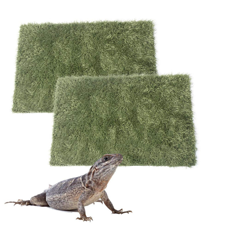 kathson 2pcs Reptile Carpet Terrarium Liner Tortoise Bedding Reptile Substrate Liner Mat Pet Cage Mats Supplies for Lizard Snake Bearded Dragon Gecko Chameleon Turtle Iguana (11.81 X 7.87 in) 2PCS（M）：11.81 X 7.87 in