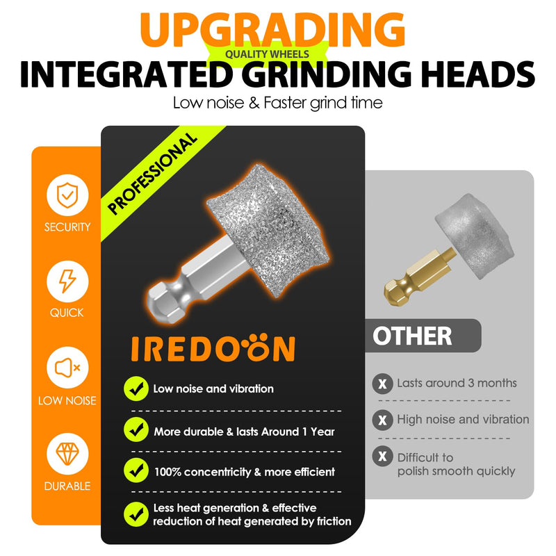 IREDOON Dog Nail Grinder Replacement Head-Integrated Grinding Head for Casfuy and Most Brands, Highly Efficient, Safe and Durable (3pcs) 3Pack 100-80-60#