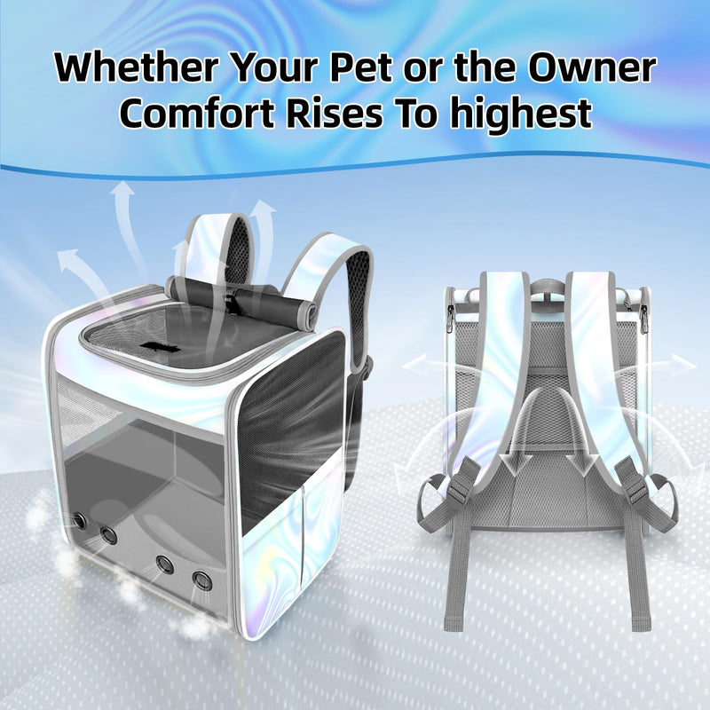 Cat Backpack Pet Carrier Backpack for Small Cats and Dogs, Dog Carrier Backpack with Inner Safety Leash Can be Used for Travel colorful - PawsPlanet Australia