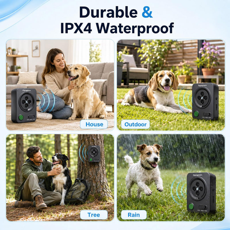 Ultrasonic Anti Barking Control for Dogs – Safe Dog Bark Deterrent Device with 3 Modes, Rechargeable & Weatherproof, 33ft Range – Humane No Shock Training Tool for Small Medium Large Dogs