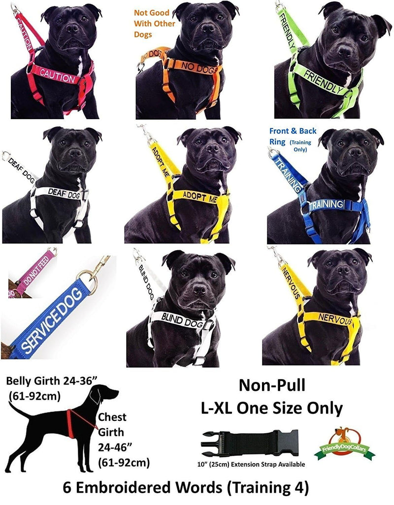 Friendly (Known as Friendly to All) Green Colour Coded Non Pull L-XL Dog Harness Prevents Accidents by Warning Others of Your Dog in Advance - PawsPlanet Australia