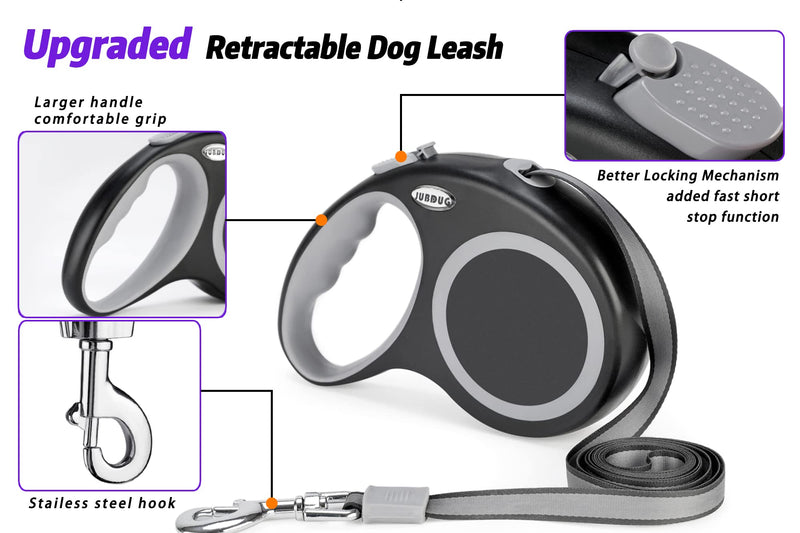 Retractable Dog Leash, 26 Feet Dog Leash for Small to Large Dogs up to 110lbs,Heavy Duty Design with Anti-Slip Handle, One-Handed Quick-Lock Braking System. - PawsPlanet Australia