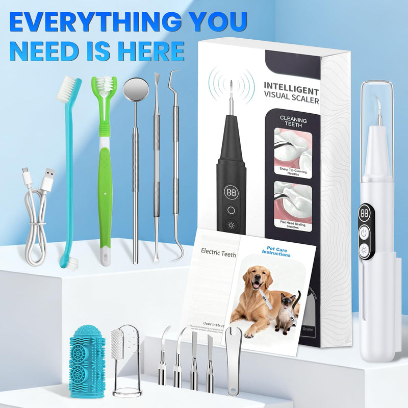 Dog Plaque Remover - Ultrasonic Tooth Cleaner for Dogs,6 Cleaning Modes,TypeC Rechargeable,Waterproof,Professional Dental Care for Dogs